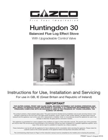 gazco huntingdon 30 gas stove manual